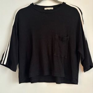 Joah Brown Black top with White stripes S/M